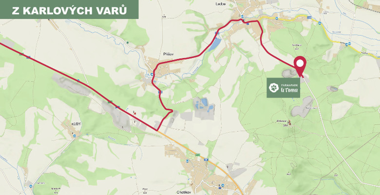 Mapa s trasou – Farmapark u Toma